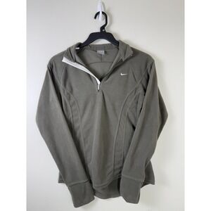 Nike Y2K Athletic Fleece Women's M Brown Sweater 1/4 Zip Pullover Casual Outdoor